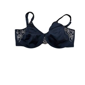 WonderBra W1983 Black Lace Bra 42DD Underwire Lightly Lined Plus Size Classic